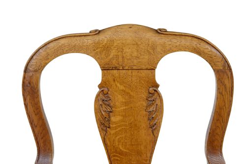 PAIR OF CARVED OAK 19TH CENTURY ARMCHAIRS - ADDITIONAL PHOTO 5