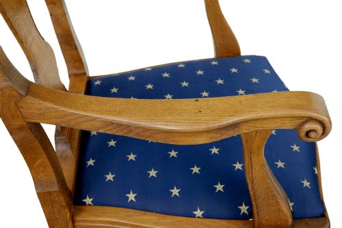 PAIR OF CARVED OAK 19TH CENTURY ARMCHAIRS - ADDITIONAL PHOTO 7