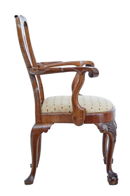 SET OF 8 CARVED WALNUT DINING CHAIRS BY SPILLMAN CO - ADDITIONAL PHOTO 4