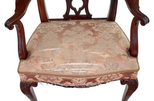 PAIR OF EARLY 20TH CENTURY CHIPPENDALE REVIVAL ARMCHAIRS - ADDITIONAL PHOTO 2