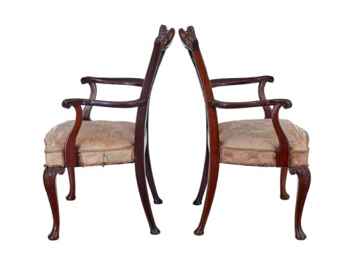 PAIR OF EARLY 20TH CENTURY CHIPPENDALE REVIVAL ARMCHAIRS - ADDITIONAL PHOTO 5