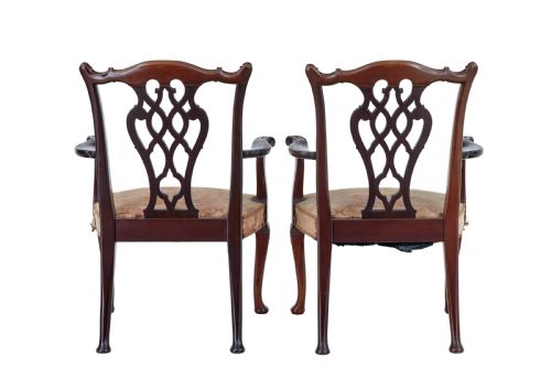 PAIR OF EARLY 20TH CENTURY CHIPPENDALE REVIVAL ARMCHAIRS - ADDITIONAL PHOTO 7
