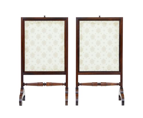 FINE PAIR OF REGENCY PALISANDER TAPESTRY FIRE SCREENS - ADDITIONAL PHOTO 5