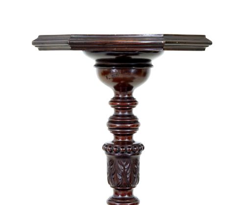 EARLY 20TH CENTURY CARVED MAHOGANY STAND - ADDITIONAL PHOTO 1
