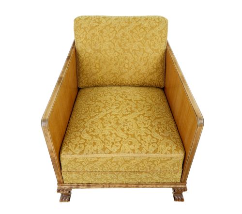 PAIR OF ART DECO ELM AND BIRCH LOUNGE ARMCHAIRS - ADDITIONAL PHOTO 1