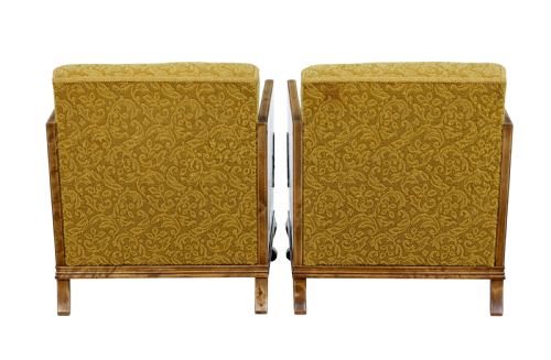 PAIR OF ART DECO ELM AND BIRCH LOUNGE ARMCHAIRS - ADDITIONAL PHOTO 9
