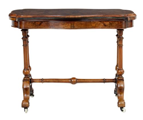 19TH CENTURY VICTORIAN INLAID WALNUT CARD TABLE - ADDITIONAL PHOTO 3