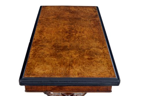 19TH CENTURY CARVED WALNUT AND EBONISED CARD TABLE - ADDITIONAL PHOTO 6