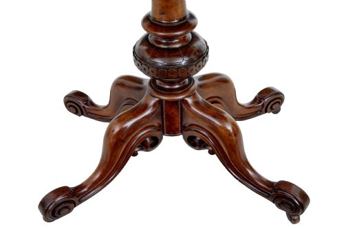 19TH CENTURY CARVED WALNUT AND EBONISED CARD TABLE - ADDITIONAL PHOTO 7