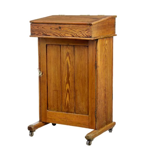 19th century tall pine lecture writing desk - CATEGORY: ANTIQUE DESKS - DATED 19TH CENTURY