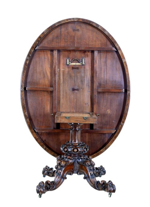 19TH CENTURY INLAID WALNUT TILT TOP TABLE - ADDITIONAL PHOTO 3