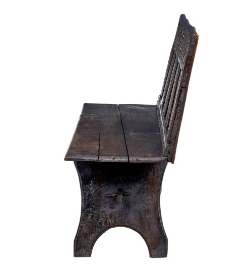 19TH CENTURY VICTORIAN CARVED OAK BENCH - ADDITIONAL PHOTO 1