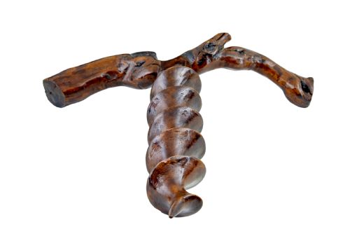 RARE 19TH CENTURY DECORATIVE CARVED TREEN CORKSCREW - ADDITIONAL PHOTO 2