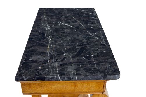 MID 19TH CENTURY SWEDISH ELM MARBLE TOP CONSOLE TABLE - ADDITIONAL PHOTO 9