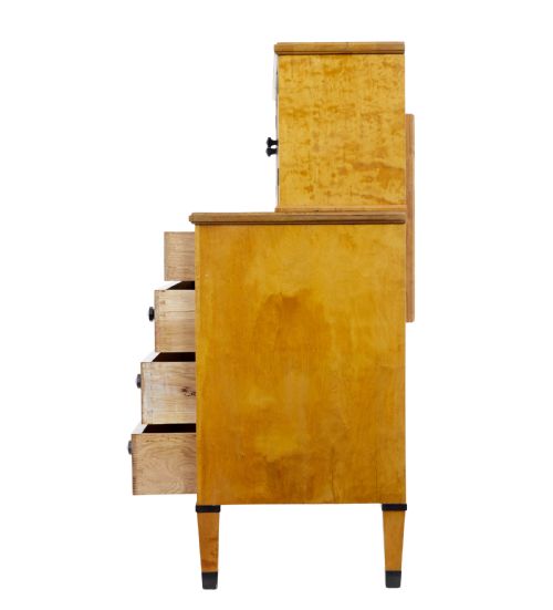 LATE 19TH CENTURY SWEDISH BIRCH ART NOUVEAU CABINET ON CHEST - ADDITIONAL PHOTO 3