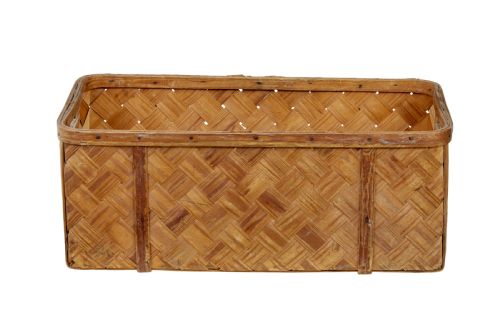 SWEDISH RUSTIC 19TH CENTURY PINE WOVEN BASKET - ADDITIONAL PHOTO 1