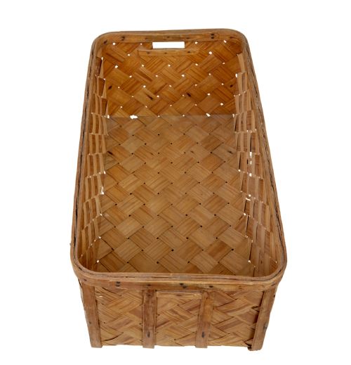 SWEDISH RUSTIC 19TH CENTURY PINE WOVEN BASKET - ADDITIONAL PHOTO 5