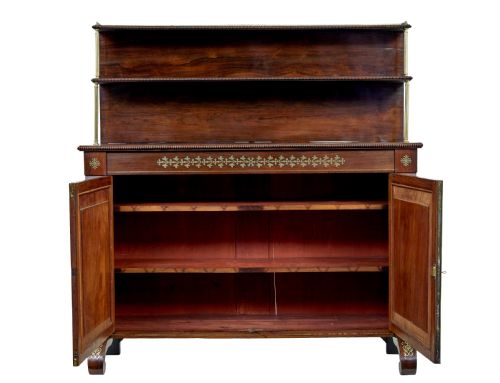 19TH CENTURY REGENCY PALISANDER BRASS INLAID CHIFFONIER - ADDITIONAL PHOTO 1