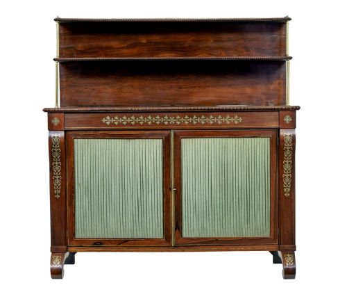 19TH CENTURY REGENCY PALISANDER BRASS INLAID CHIFFONIER - ADDITIONAL PHOTO 2