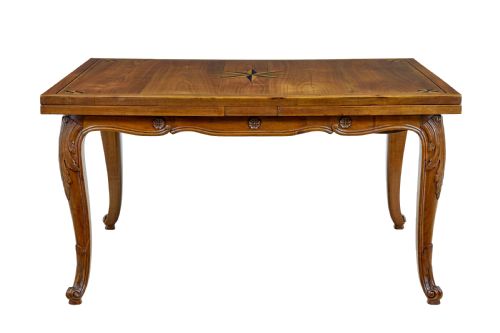 19TH CENTURY FRENCH INLAID FRUITWOOD EXTENDING DINING TABLE - ADDITIONAL PHOTO 1