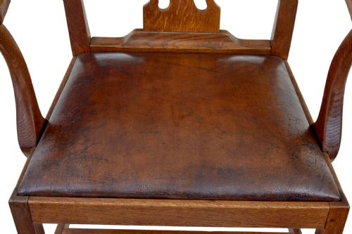 19TH CENTURY SHEPHERDS CROOK OAK ARMCHAIR - ADDITIONAL PHOTO 6
