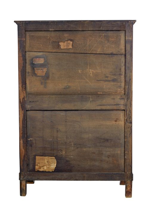 19TH CENTURY FRENCH INLAID MAHOGANY 6 DRAWER INLAID CHEST - ADDITIONAL PHOTO 3