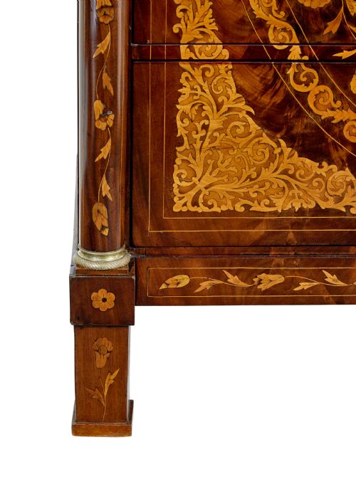 19TH CENTURY FRENCH INLAID MAHOGANY 6 DRAWER INLAID CHEST - ADDITIONAL PHOTO 10