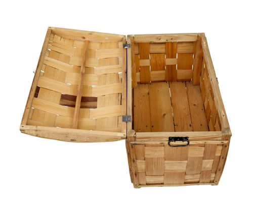 LATE 19TH CENTURY SCANDINAVIAN WOVEN PINE DOME TOP TRUNK - ADDITIONAL PHOTO 7