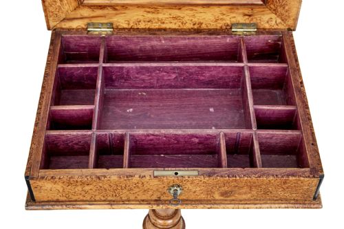 MID 19TH CENTURY SWEDISH BURR BIRCH WORK TABLE - ADDITIONAL PHOTO 4