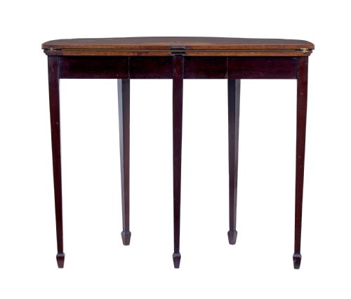 19TH CENTURY SHERATON REVIVAL INLAID MAHOGANY CARD TABLE - ADDITIONAL PHOTO 8