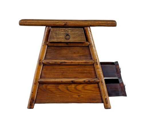 SMALL 19TH CENTURY EASTERN ELM TABLE TOP CHEST - ADDITIONAL PHOTO 2