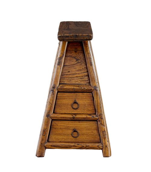 SMALL 19TH CENTURY EASTERN ELM TABLE TOP CHEST - ADDITIONAL PHOTO 3