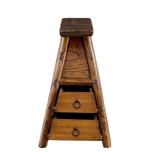 SMALL 19TH CENTURY EASTERN ELM TABLE TOP CHEST - ADDITIONAL PHOTO 4