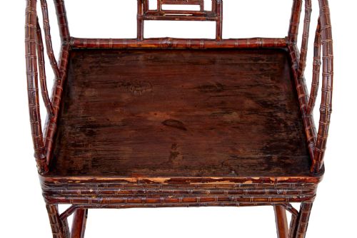 PAIR OF 19TH CENTURY BAMBOO CANEWORK CHINESE CHAIRS - ADDITIONAL PHOTO 1