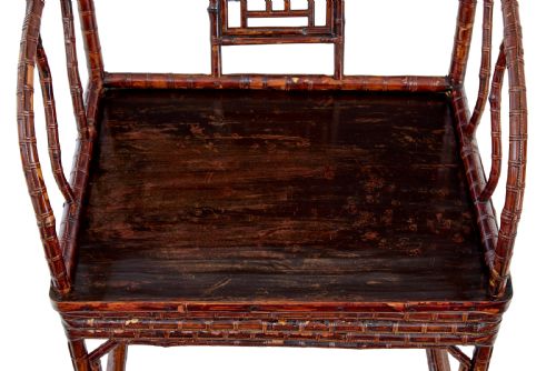 PAIR OF 19TH CENTURY BAMBOO CANEWORK CHINESE CHAIRS - ADDITIONAL PHOTO 2