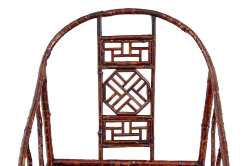 PAIR OF 19TH CENTURY BAMBOO CANEWORK CHINESE CHAIRS - ADDITIONAL PHOTO 3