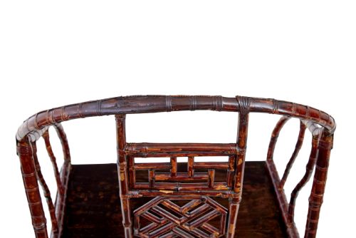 PAIR OF 19TH CENTURY BAMBOO CANEWORK CHINESE CHAIRS - ADDITIONAL PHOTO 4