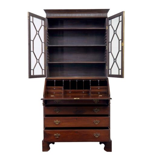 EARLY 19TH CENTURY MAHOGANY ASTRAL GLAZED BUREAU BOOKCASE - ADDITIONAL PHOTO 2
