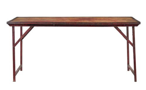 FRENCH 1920S PAINTED FOLDING METALWORK TABLE - ADDITIONAL PHOTO 2