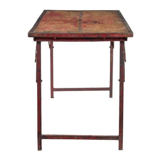 FRENCH 1920S PAINTED FOLDING METALWORK TABLE - ADDITIONAL PHOTO 3
