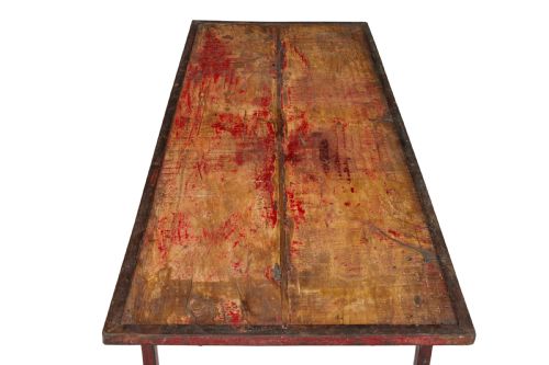 FRENCH 1920S PAINTED FOLDING METALWORK TABLE - ADDITIONAL PHOTO 5