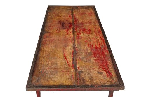FRENCH 1920S PAINTED FOLDING METALWORK TABLE - ADDITIONAL PHOTO 6