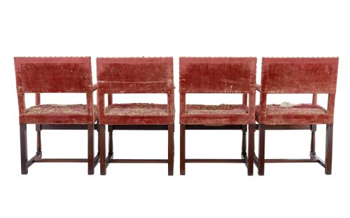 SET OF 4 19TH CENTURY WALNUT CORONATION ARMCHAIRS - ADDITIONAL PHOTO 3