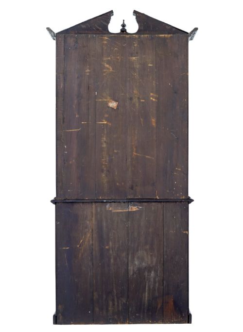 19TH CENTURY INLAID OAK ARCHITECTURAL CABINET BOOKCASE - ADDITIONAL PHOTO 3