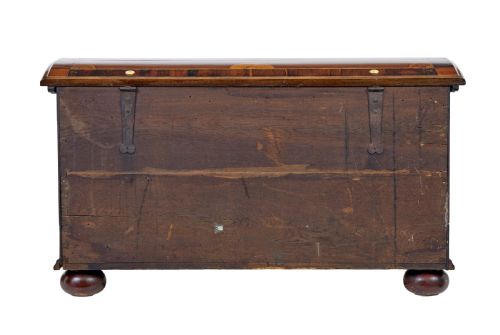 MID 19TH CENTURY PROFUSELY INLAID CONTINENTAL WALNUT DOME COFFER - ADDITIONAL PHOTO 4