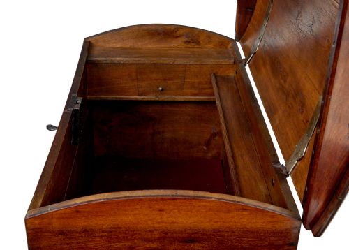 MID 19TH CENTURY PROFUSELY INLAID CONTINENTAL WALNUT DOME COFFER - ADDITIONAL PHOTO 9