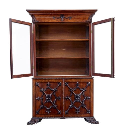 MID 19TH CENTURY CARVED MAHOGANY DANISH BOOKCASE - ADDITIONAL PHOTO 3