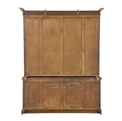 EARLY VICTORIAN 19TH CENTURY FLAME MAHOGANY BREAKFRONT BOOKCASE - ADDITIONAL PHOTO 5