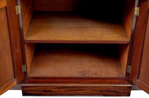 EARLY VICTORIAN 19TH CENTURY FLAME MAHOGANY BREAKFRONT BOOKCASE - ADDITIONAL PHOTO 9