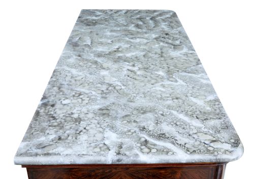 19TH CENTURY FRENCH PALISANDER CHEST OF DRAWERS WITH FAUX MARBLE TOP - ADDITIONAL PHOTO 6